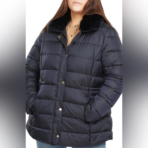 Barbour - Fortmartine Faux Fur Trimmed Quilted Jacketm (Size 14/1X) - Picture 2 of 7